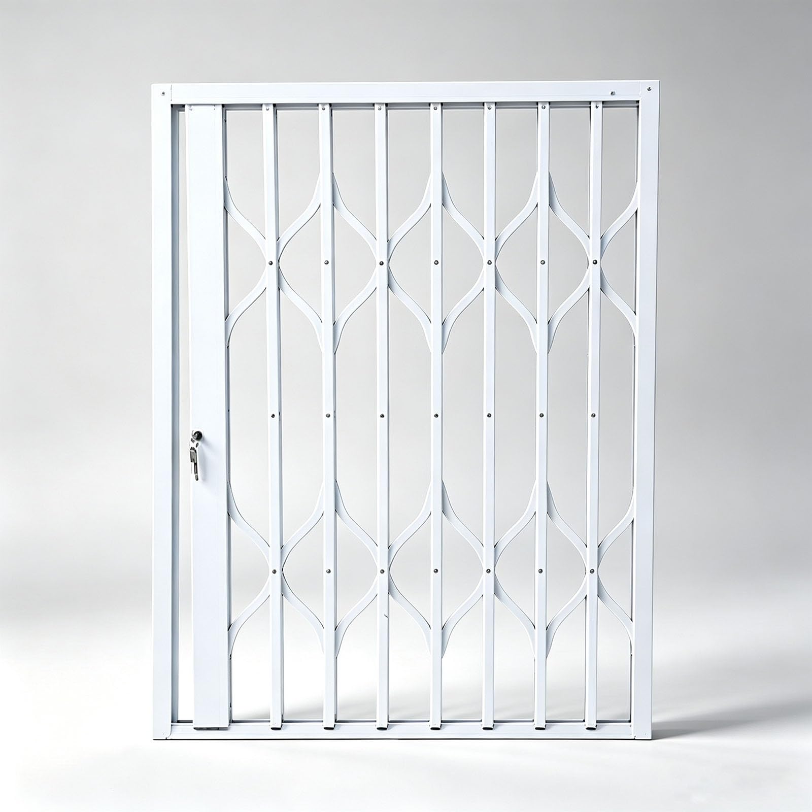 Barrera Plegable Antirrobo Personalizable Para Ventanas | Reja Metálica Seguridad Retráctil Resistente Con Cerradura, Protección Hogar Comercial(95x60cm/38x24in)