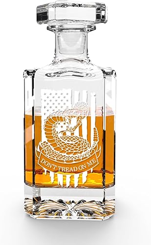 Miniatura 3 de FURSARCAR Regalos para hombres, Día del Padre, decantador de whisky grabado Don't Tread On Me Snake, regalo único de cumpleaños para hombres de hija
