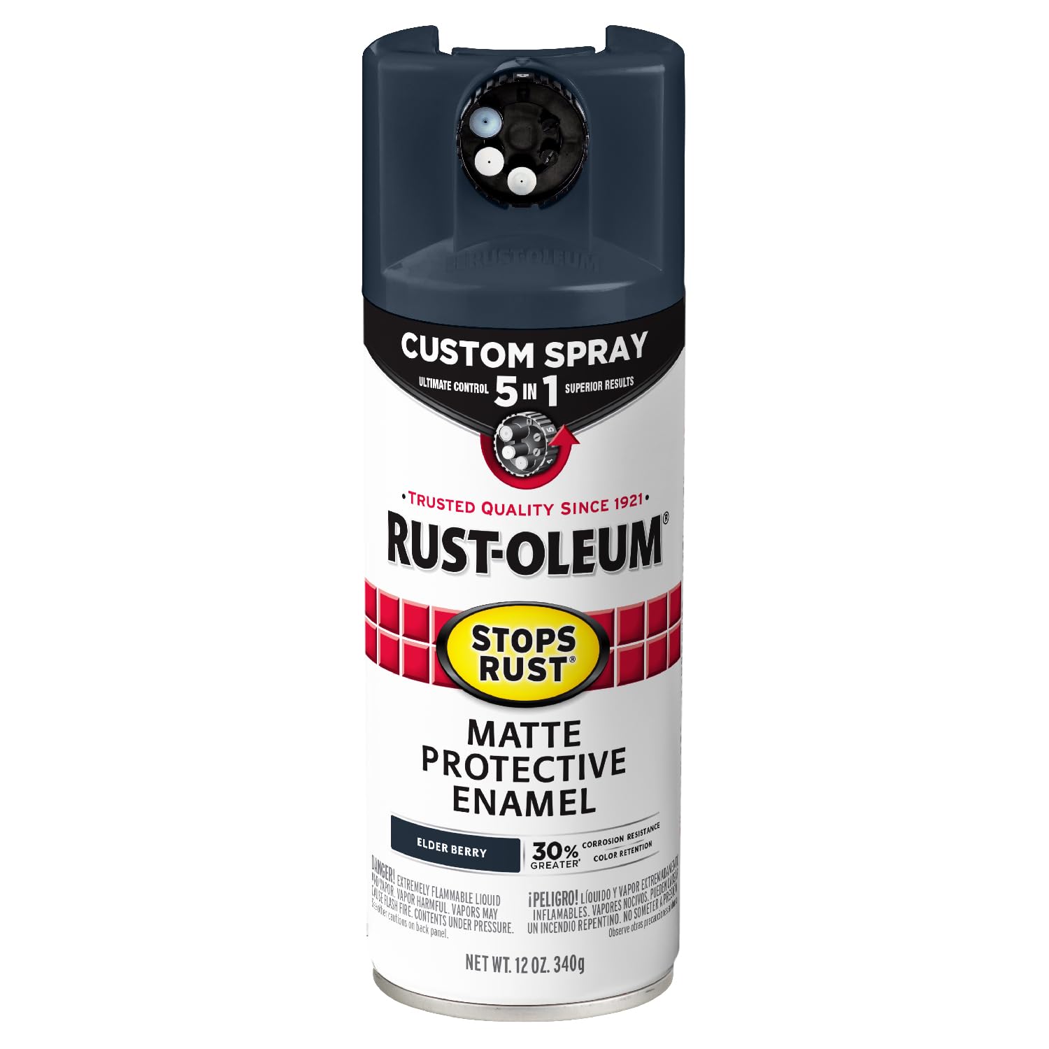 Rust-Oleum Stops Rust Custom 5-in-1 Spray Paint, Matte Elderberry