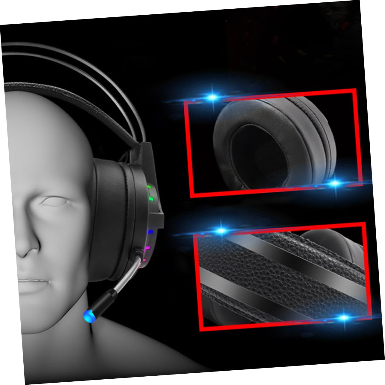 Tofficu Cuffie Cablate con Microfono USB Cuffie con Filo e Microfono con Connettore da Doppio Foro Tre Spine