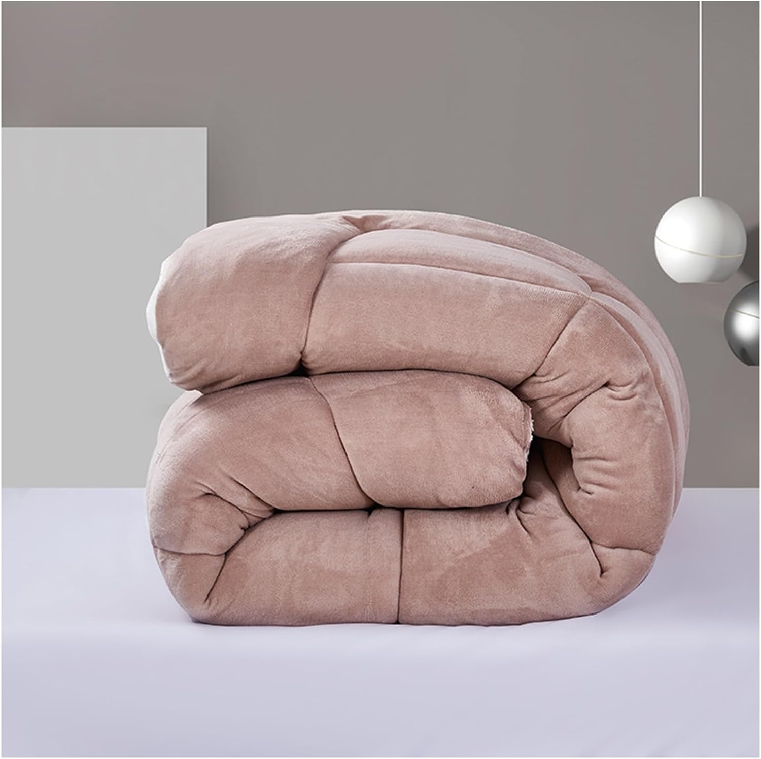 Warm Double-Sided Velvet Quilt Plush Comforter, Lamb Cashmere Warm Quilt Core, Warm Thickened Lambswool Comforter Core, Double Sided Velvet Blanket(E,150x200cm/2.5kg)