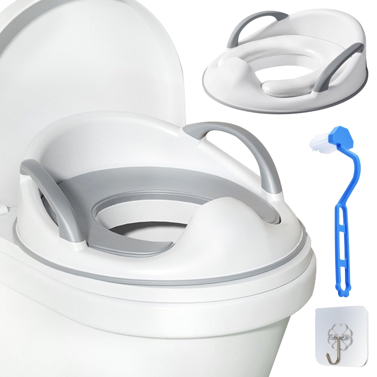 Riduttore WC Per Bambini Snarflun Con Braccioli E Schienale - Adattabile A Tutte Le Forme Di Water, Per Bimbi 1-5 Anni - Foto 3