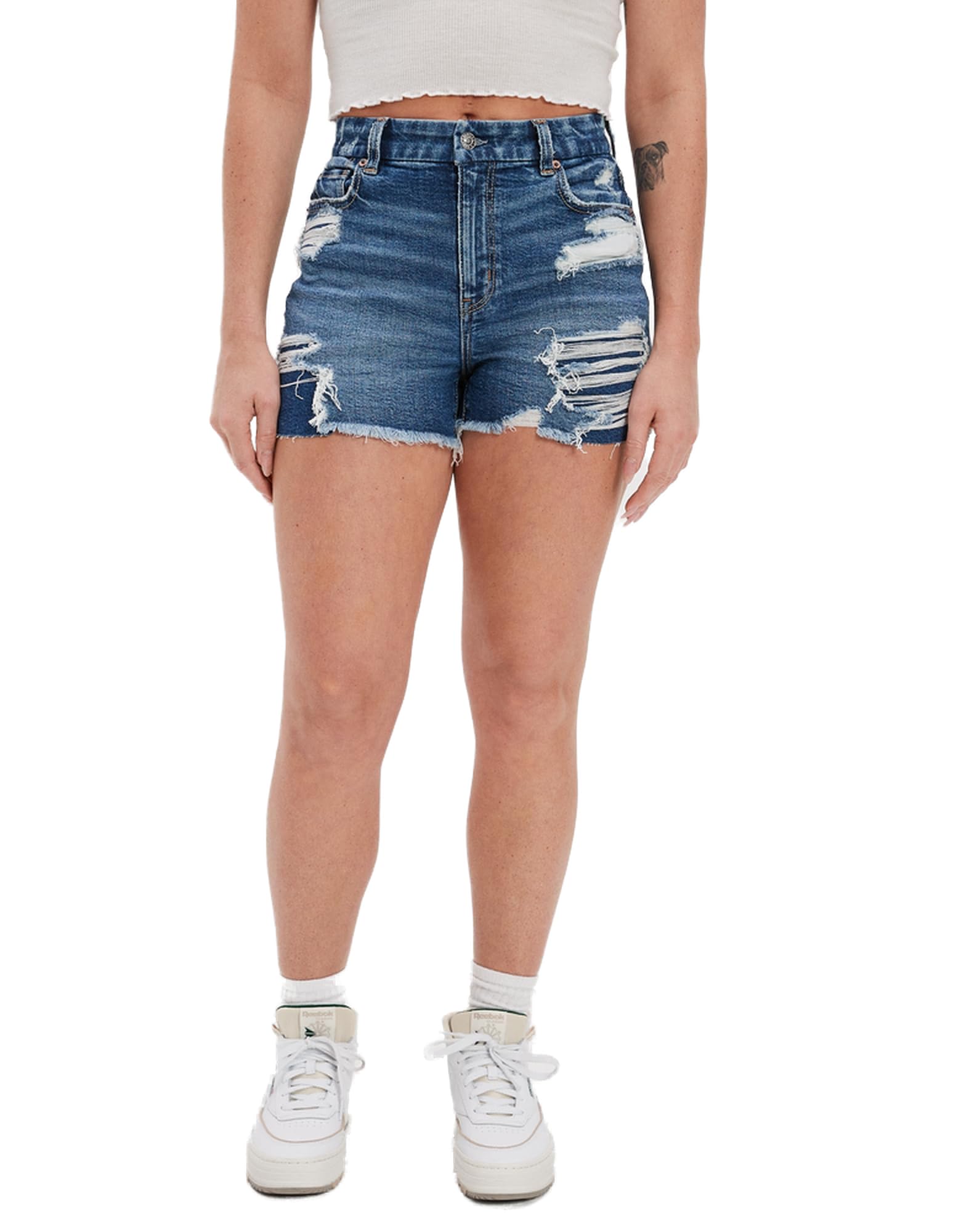 American EagleWomens U-0337-7431-738 Strigid Curvy Denim Mom Shorts