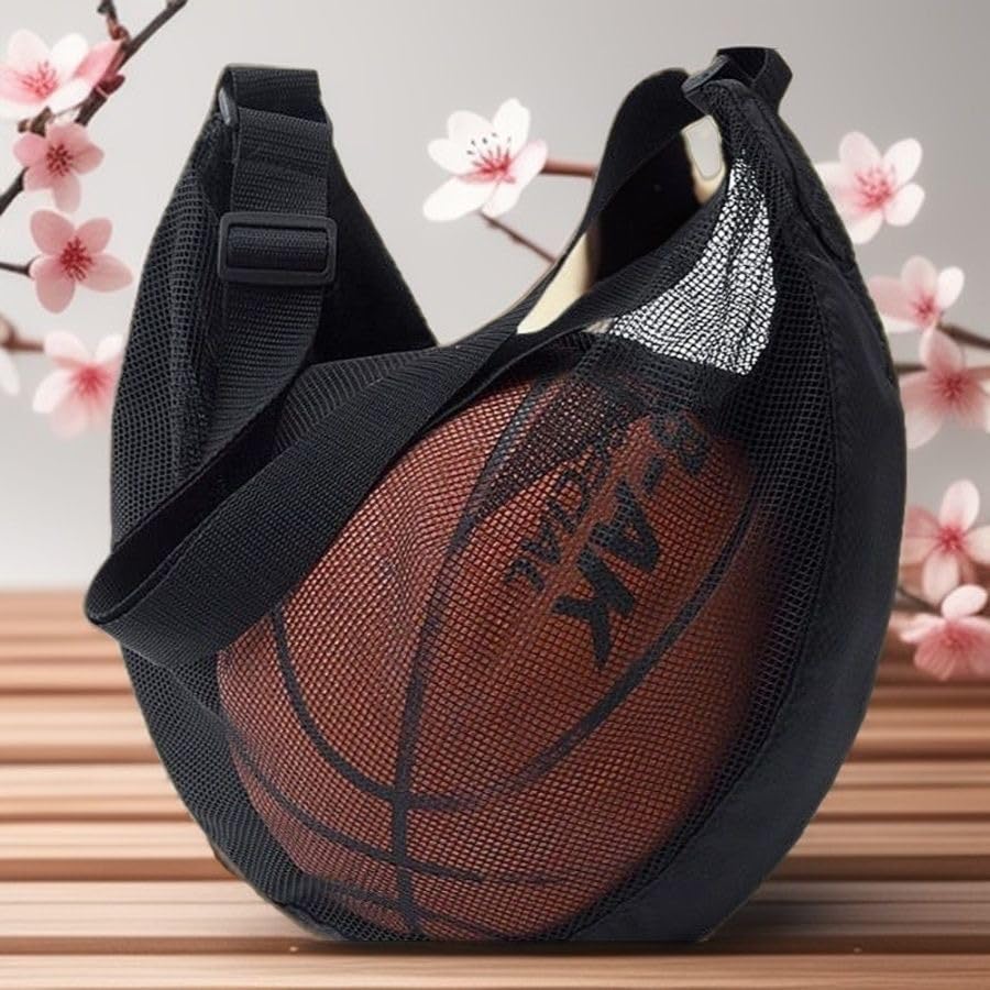 1 bolsa de bola de malha de basquete transversal de ombro único de grande capacidade para treinamento esportivo, vôlei, fitness, A1