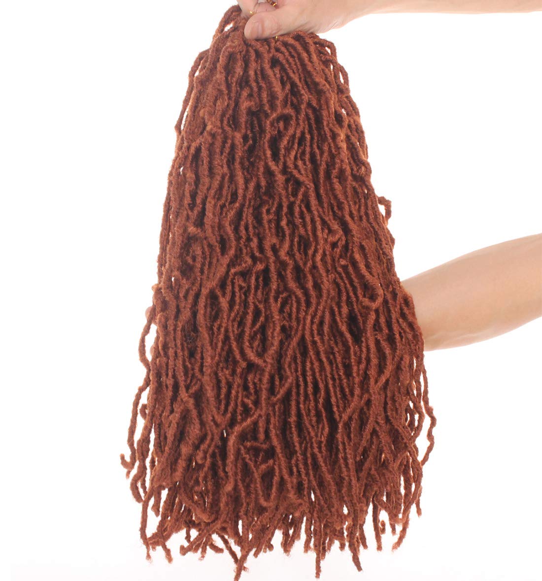 Amazon.com : Leeven 24 Inch Long Ginger New Faux Locs Crochet Hair 18  Strands/Pack Copper Red Messy Nu Soft Locs Crochet Braids 2 Packs  Distressed Goddess Locs Hair For Women 350# :