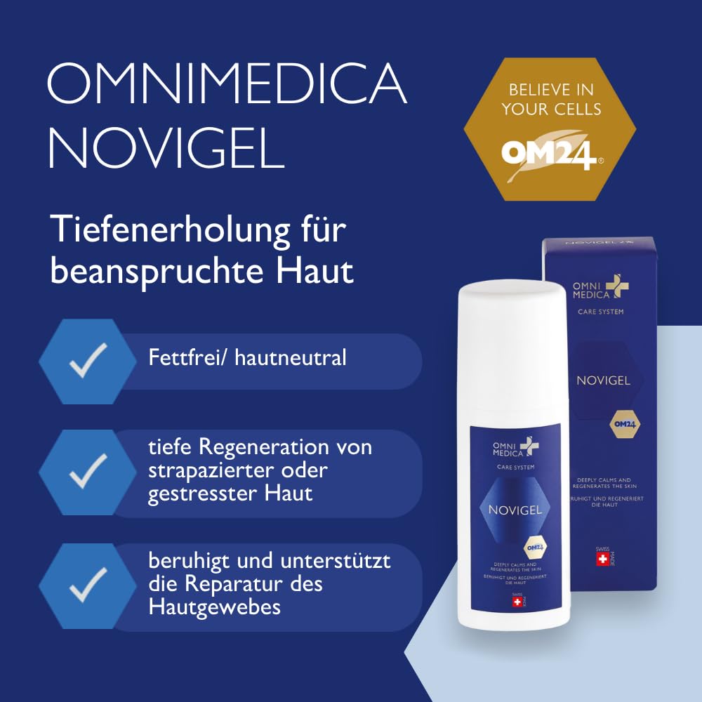 OMNIMEDICA Novigel Anti-Aging Creme – Gegen Pigmentflecken, Narben, Falten & Altersflecken – Gesichtspflege mit OM24® für Damen & Herren – vegan, natürlich & Swiss Made – 150ml