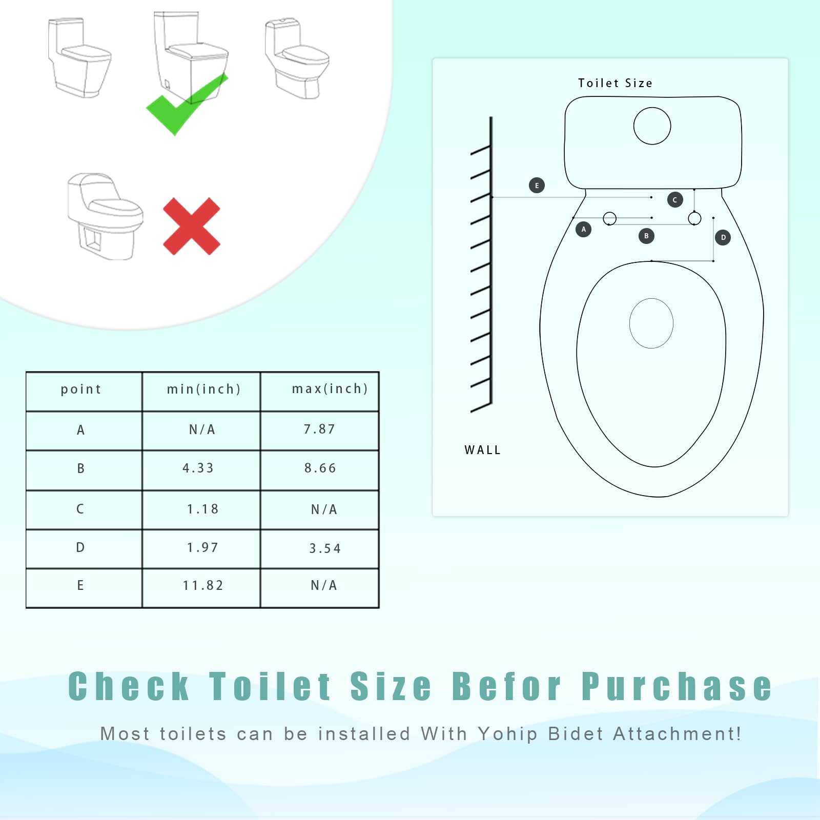 Ultra-Slim Bidet Attachment for Toilet - Dual Nozzle Feminine Posterior Wash Lead-Free Stainless Steel Valve Non-Electric Adjustable Water — view 2