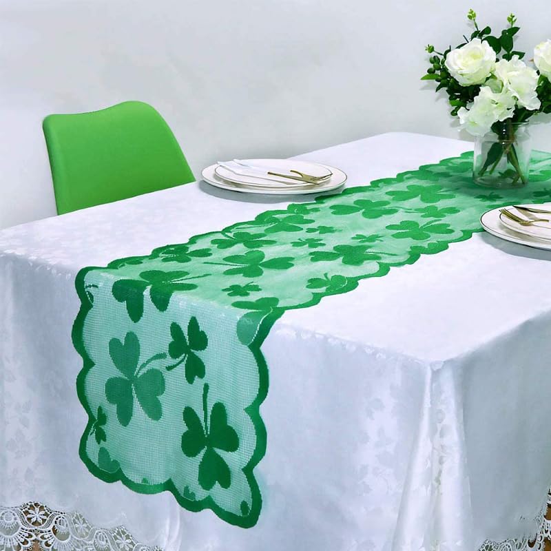 Green Lace Table Runners for St. Patricks Day...