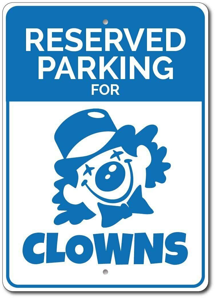Tnnd Clown Gift Clown Parking Sign Clown Decor Aluminum Sign Tin Sign 8X12 Inch