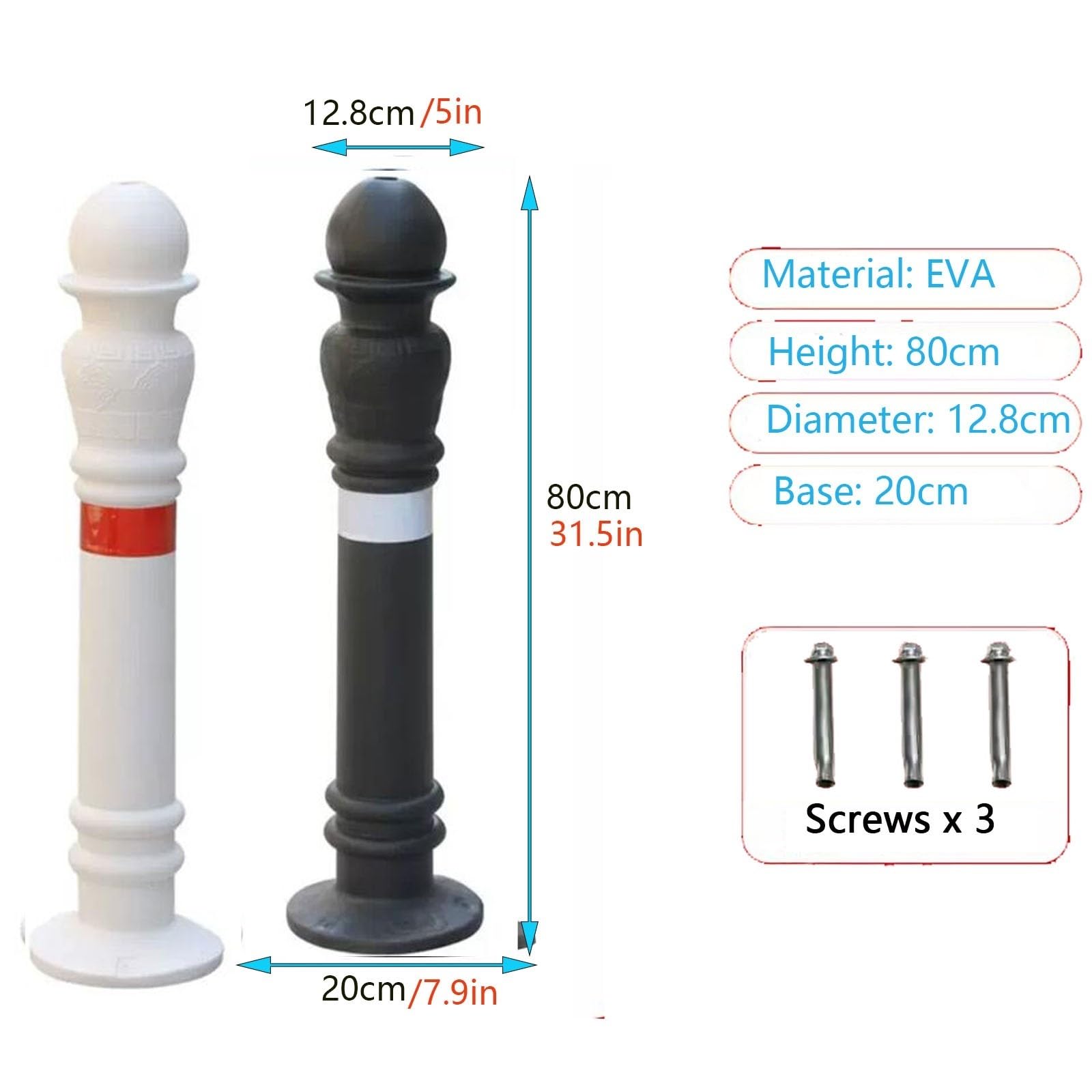 Générique Lot de 2 cônes de signalisation réfléchissants avec boulons - Sécurité des allées, décoration des Rues, Protection des Zones - Couleur café foncé Durable pour u