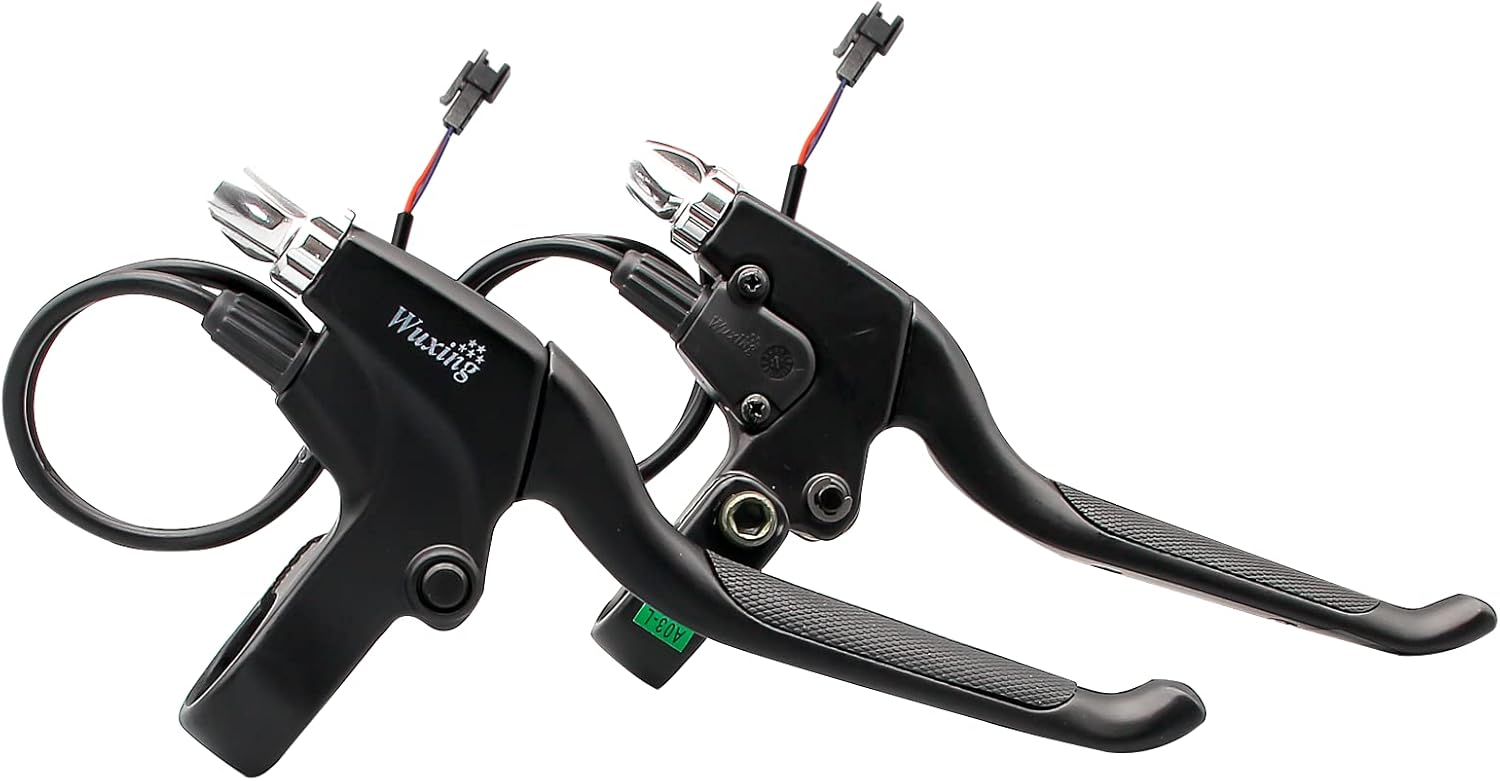 E-Bike Brake Lever WUXING 115PDD, Brake Grips for Electric Bike or E Scooter,Ebike Accessories Cut Off Power When Brakes Ebike Parts (Waterproof Plug)