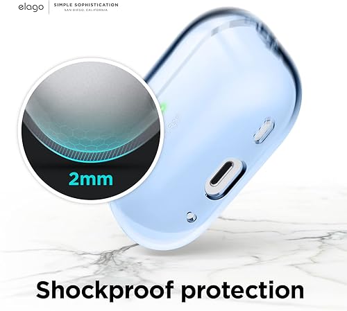 Miniatura 5 de elago Funda transparente compatible con AirPods Pro de 2 generación, compatible con AirPods Pro 2, funda protectora, a prueba de golpes, carga
