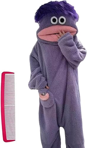 Vividcrate Big Mouth Monster Onesie Fuzzy Fangs Pajamas Hood