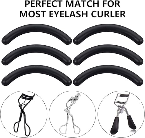 Miniatura 5 de CABAX Almohadillas de repuesto para rizador de pestañas, goma de silicona, color negro, 12