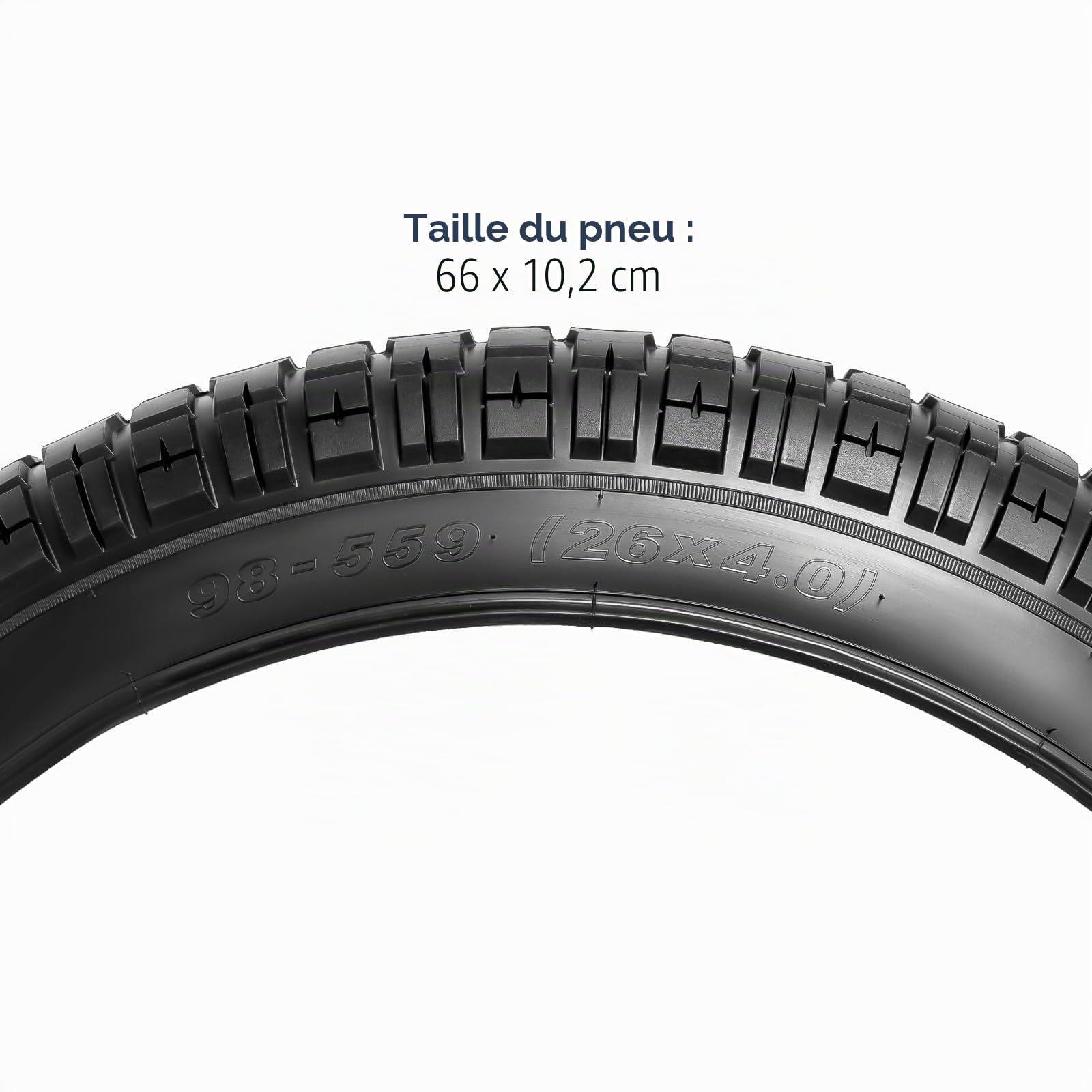 YUNSCM 2-PCS 26X4.0/98-559 Pouces Fat Vélo pneus Compatible with 26x4.0 26x4 Electric Vélo All-Terrain Directional Tread Bike pneus（Y-1322）