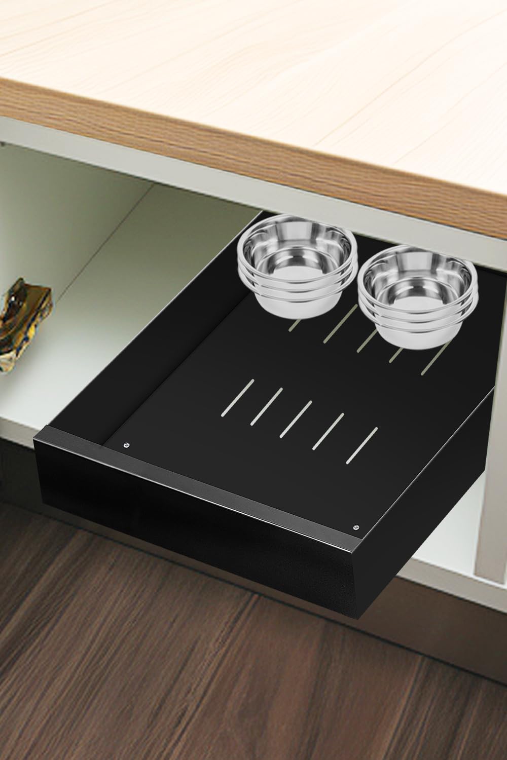 Pull Out Cabinet Organizer, Carbon Steel Cabinet Drawers Slide Out, Pantry Storage Shelves With Nano Adhesive Strip For Kitchen, Bathroom and Living Room ?13.7" W X16.9 DX2.7 H?