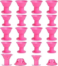 20 Pieces Silicone Curling Rods Hair Rollers Magic Hair Care Tools for Women and Girls (Pink)