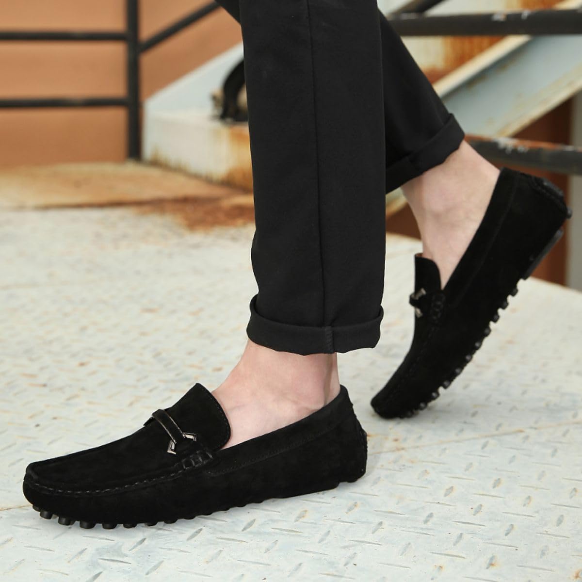 Herren Klassisch Mokassin Fahrende Schuhe Flache Hausschuhe Penny Loafers Weich Komfort Boot Schuhe