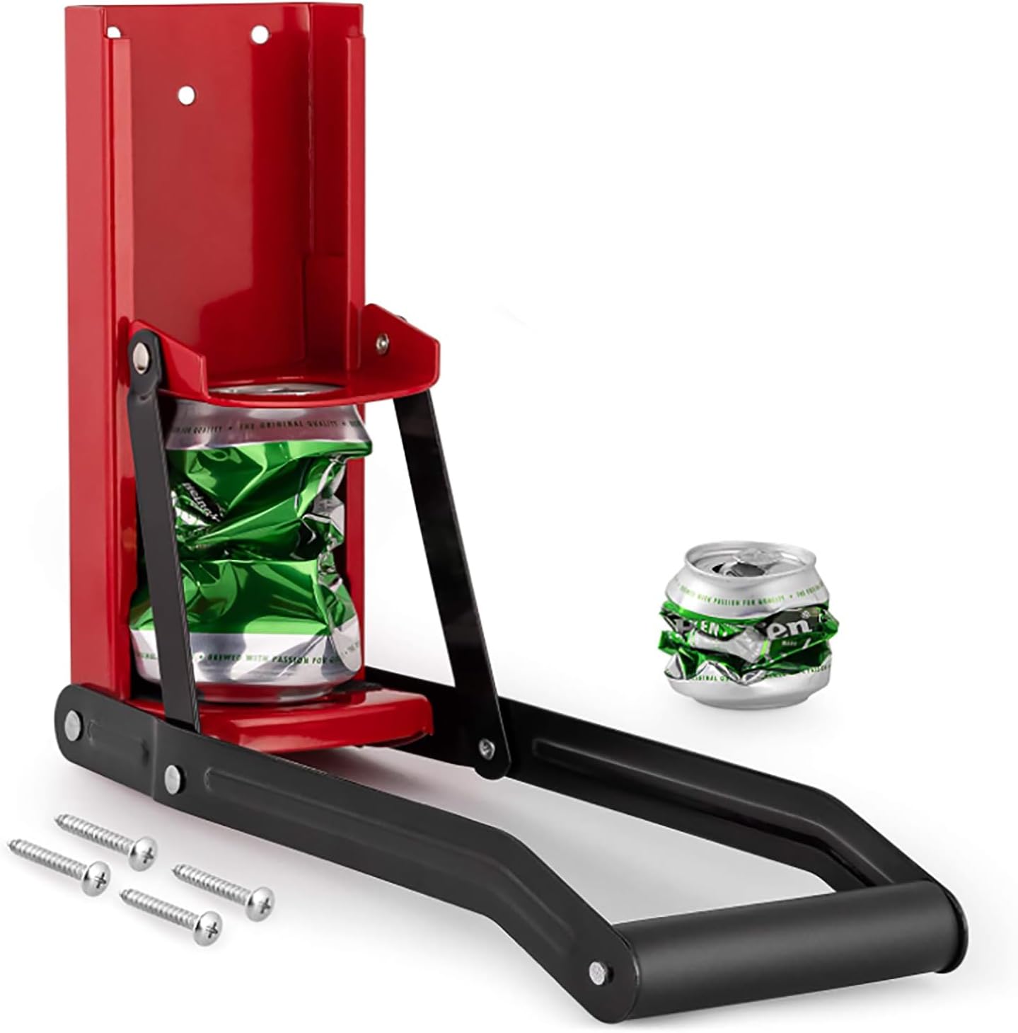 Heavy Duty Aluminum Can Smasher, 12oz&16oz Hand Valve Aluminum Can Crusher with 4 Screws, Save Your Time And Energe, Effort Saving and Easy To Install, for Aluminum Seltzer, Soda, Beer Cans