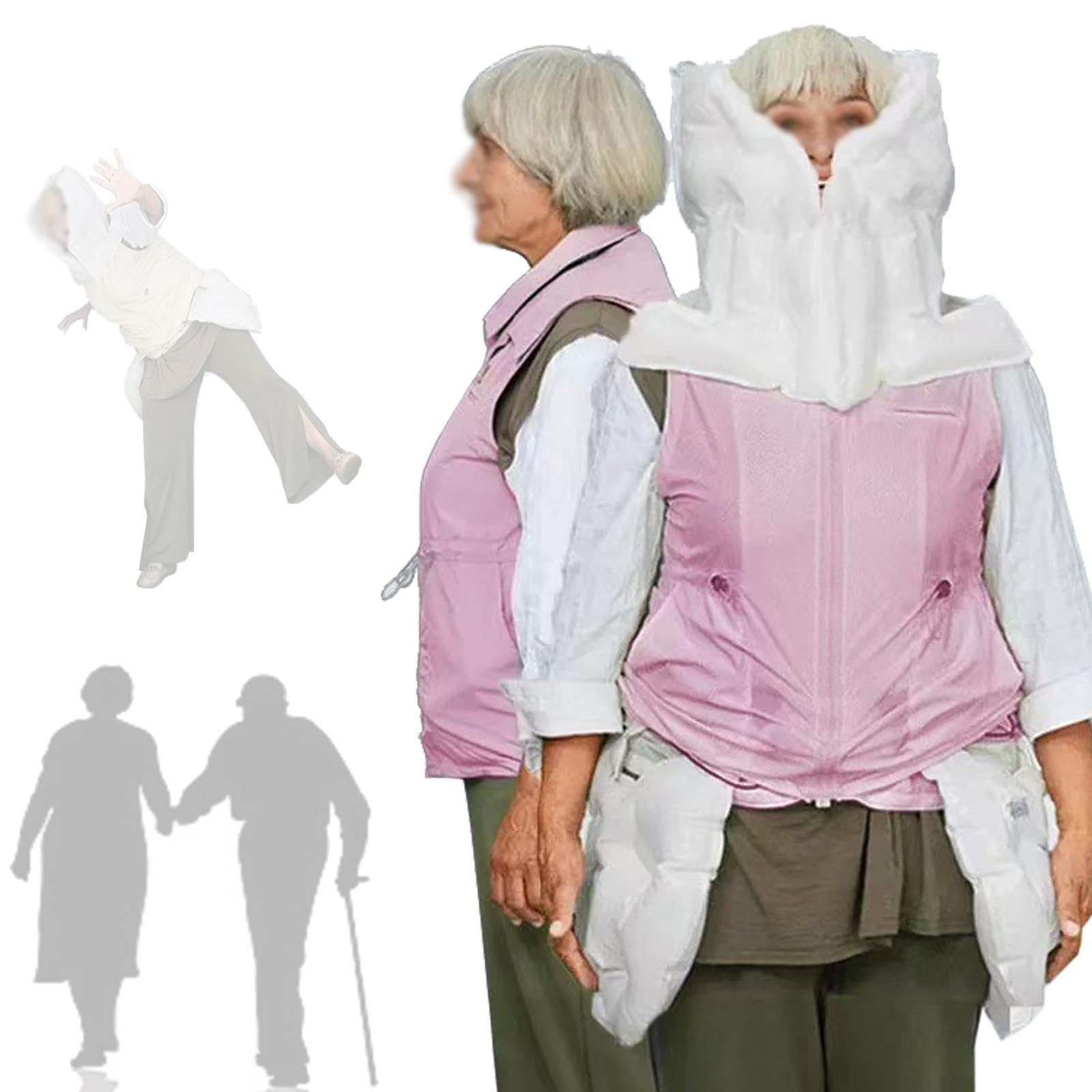 Chaleco de airbag anticaídas con monitoreo remoto, alarma, posicionamiento y ayuda de emergencia para seguridad de ancianos y prevención de caídas
