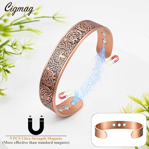 Miniatura 6 de Magnético de cobre para mujer sólido puro ajustable, Cobre, No es una piedra preciosa