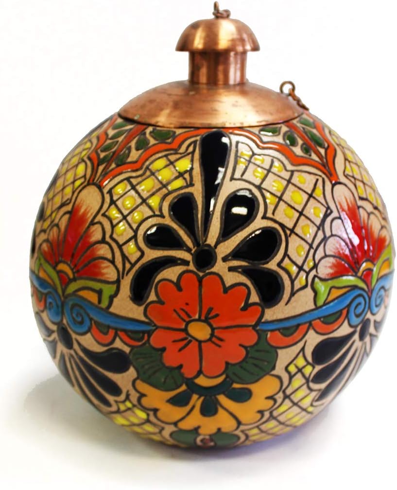 Hand Painted Mexican Table top Torches, Santafe Styles (1)