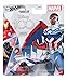 Hot Wheels Disney 100 Marvel Character Cars, Captain America and Captain Marvel, Bundle of 2 Collectible Die-Cast Vehicles