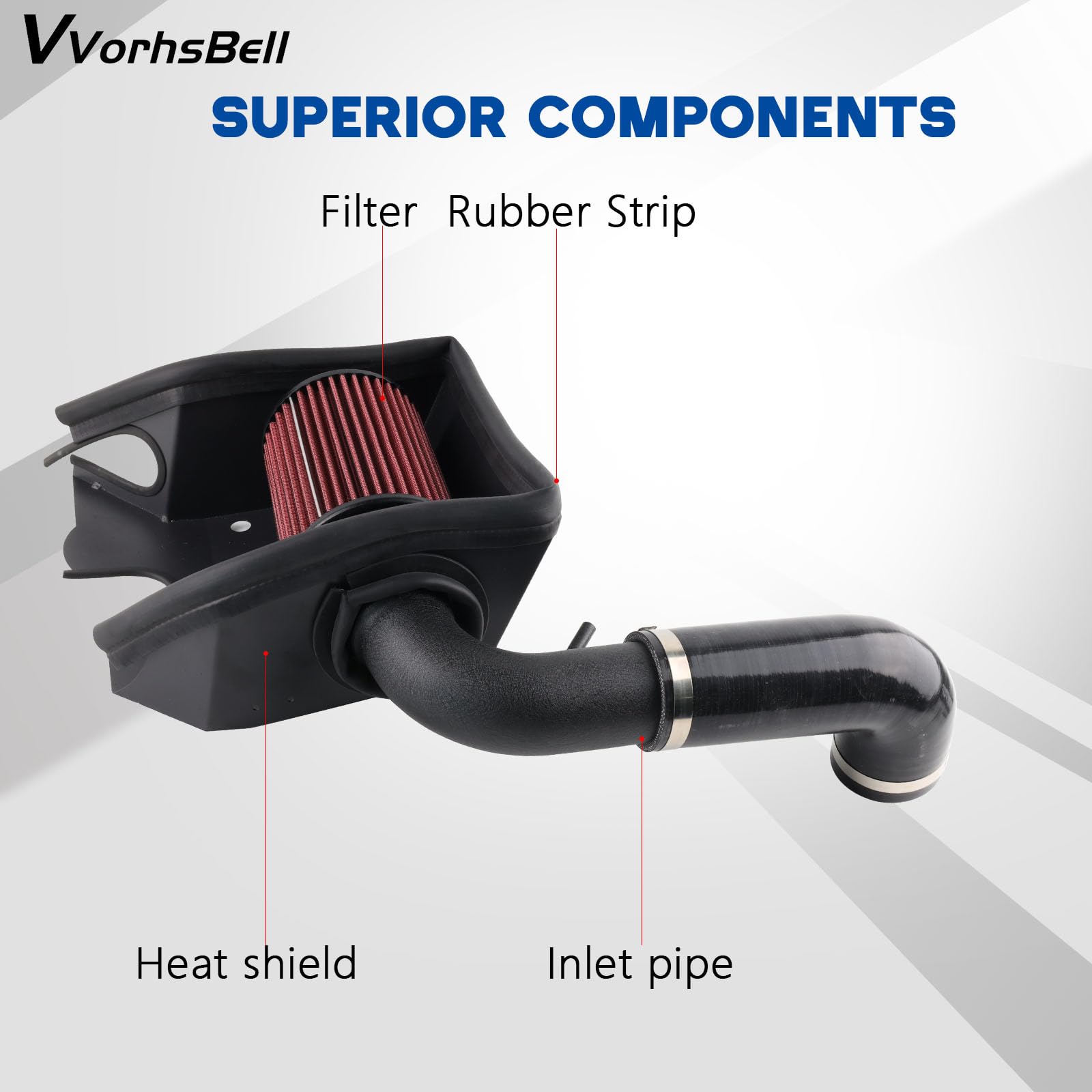 Kit di aspirazione aria fredda compatibile con motori Audi A3 Q2 Q3 VW Golf MK7 1.4L EA211 Sistema di aspirazione dell'aria ad alte prestazioni con scudo termico