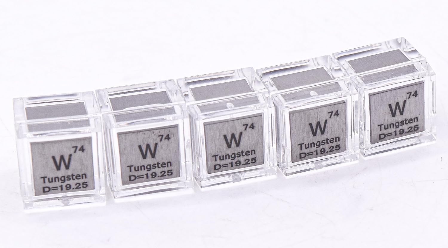 Cubo in tungsteno Wolfram da 10 mm con tavola periodica pura fino al 99,9%, con incisione, per collezione scientifica, educazione scientifica, con scatola in acrilico, 1 pezzo
