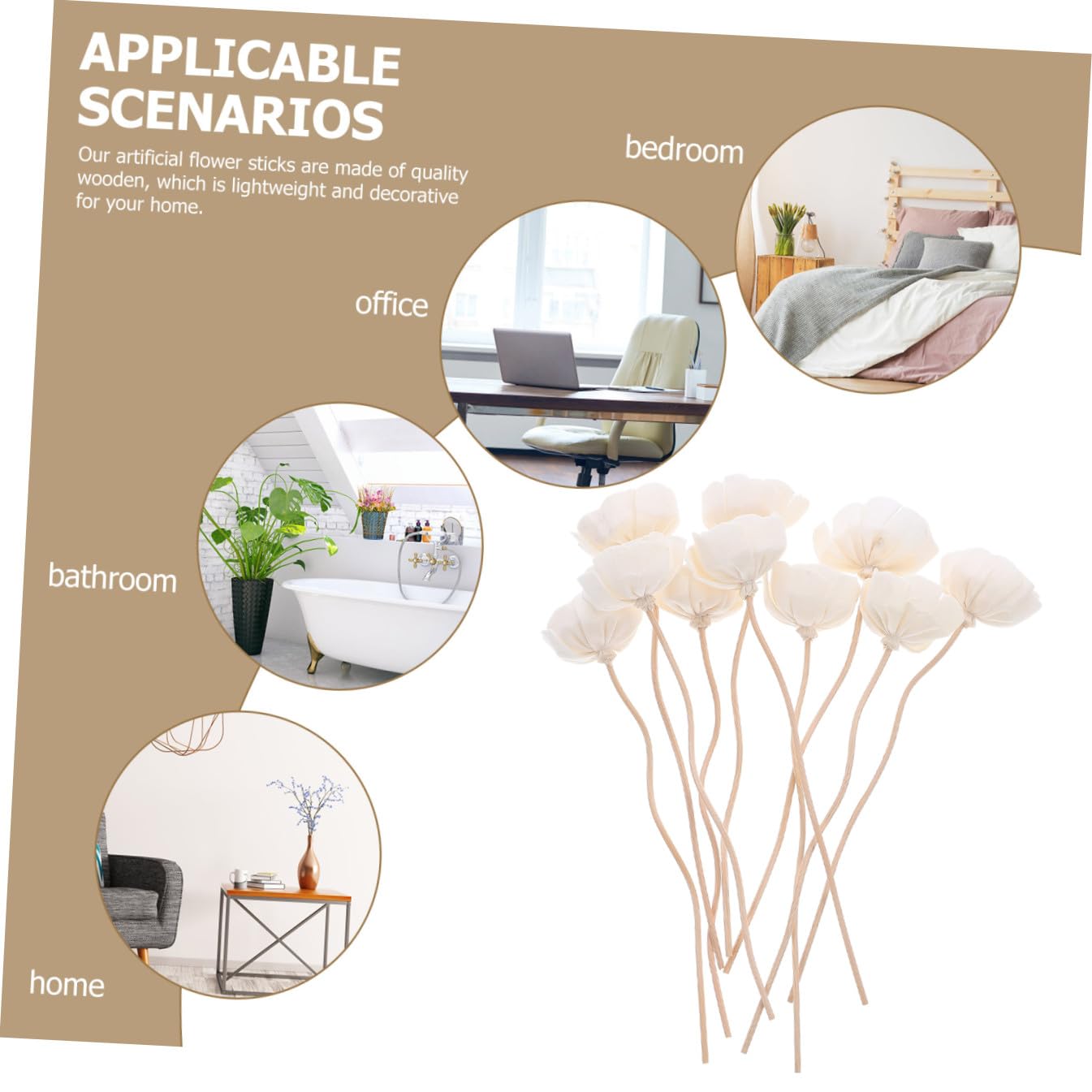 Lot De 4 Bâtonnets Diffuseurs en Rotin 10 Pièces X 4