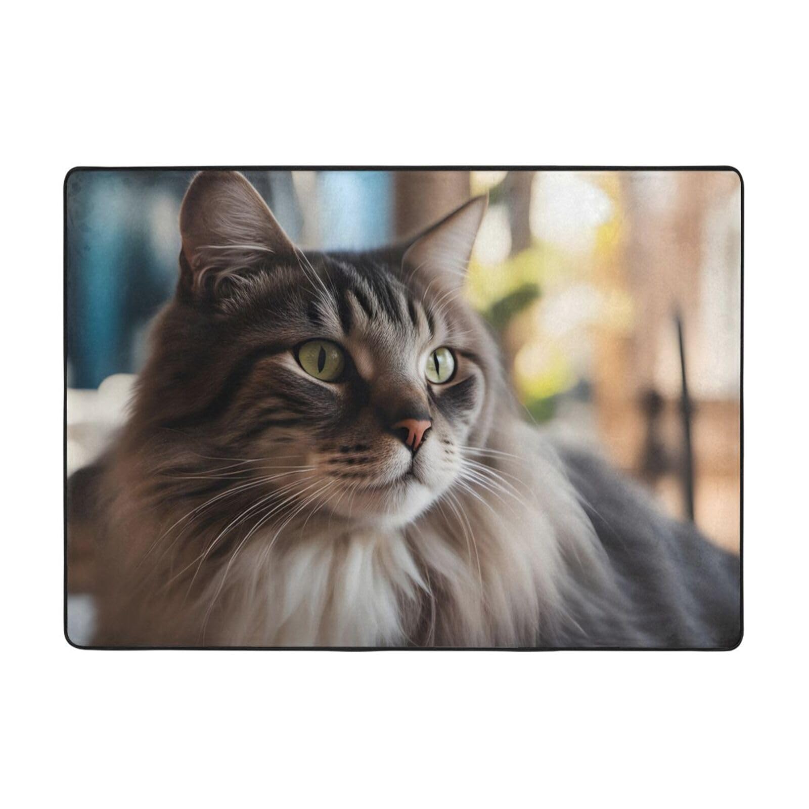 Tapis de sol doux au toucher motif chat grand format pour isoler le sol