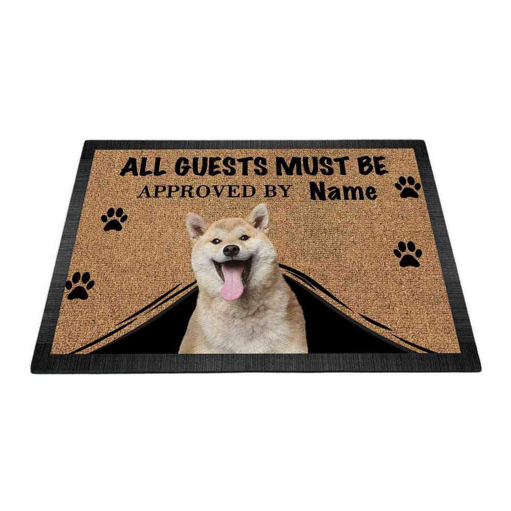 Spersonalizowana wycieraczka z My Love Dog Shiba Inu powitalna mata podłogowa wszyscy goście muszą być zatwierdzone 60 cm x 40 cm
