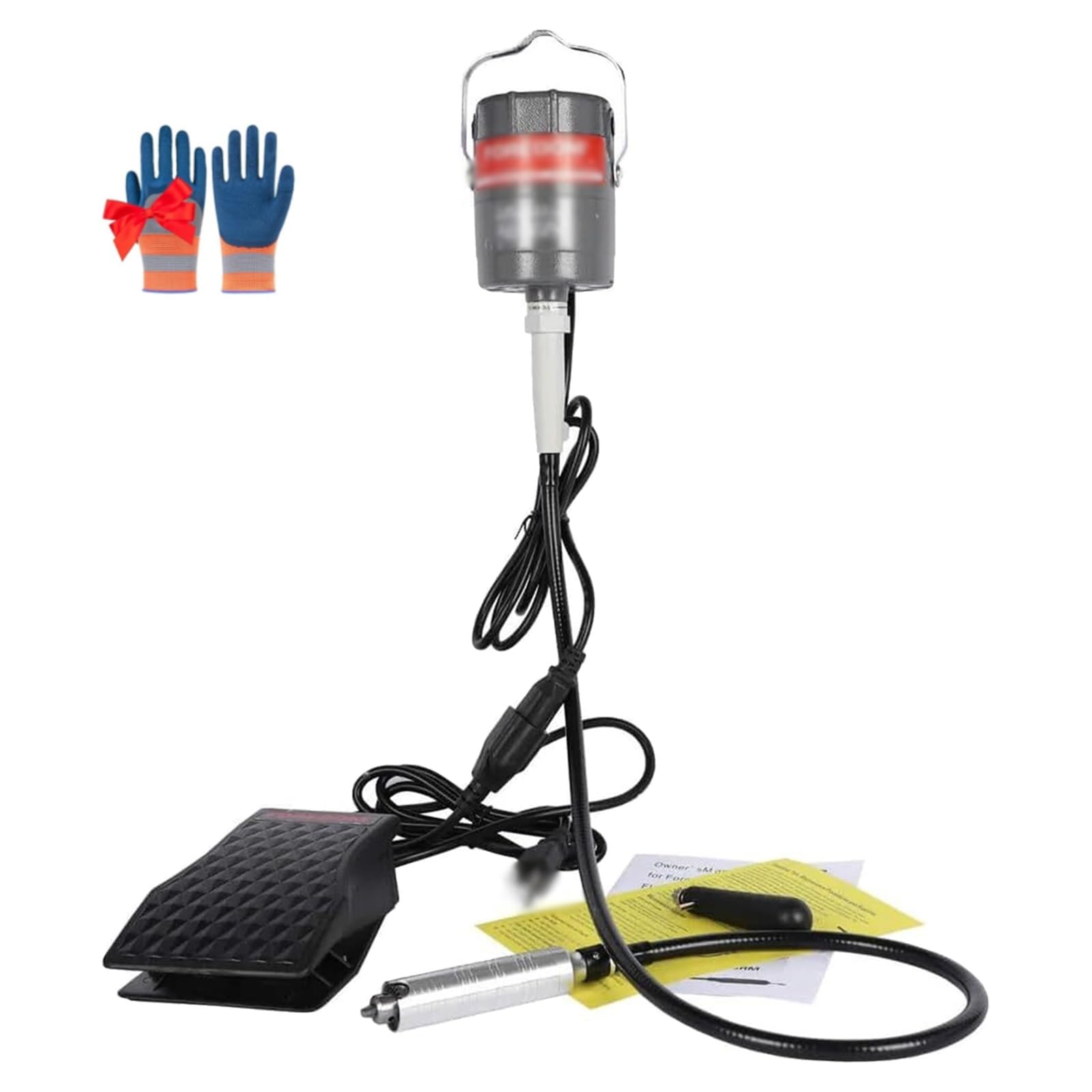 Amoladora de eje flexible, herramienta giratoria colgante de 26000 RPM con control de velocidad de pedal para grabar, pulir, taladrar y lijar