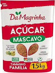 Açúcar Mascavo Da Magrinha 1,5kg – 100% Natural, Não Refinado, Fonte de Minerais, Sem Conservantes, Sem Corantes e Sem Processos Químicos