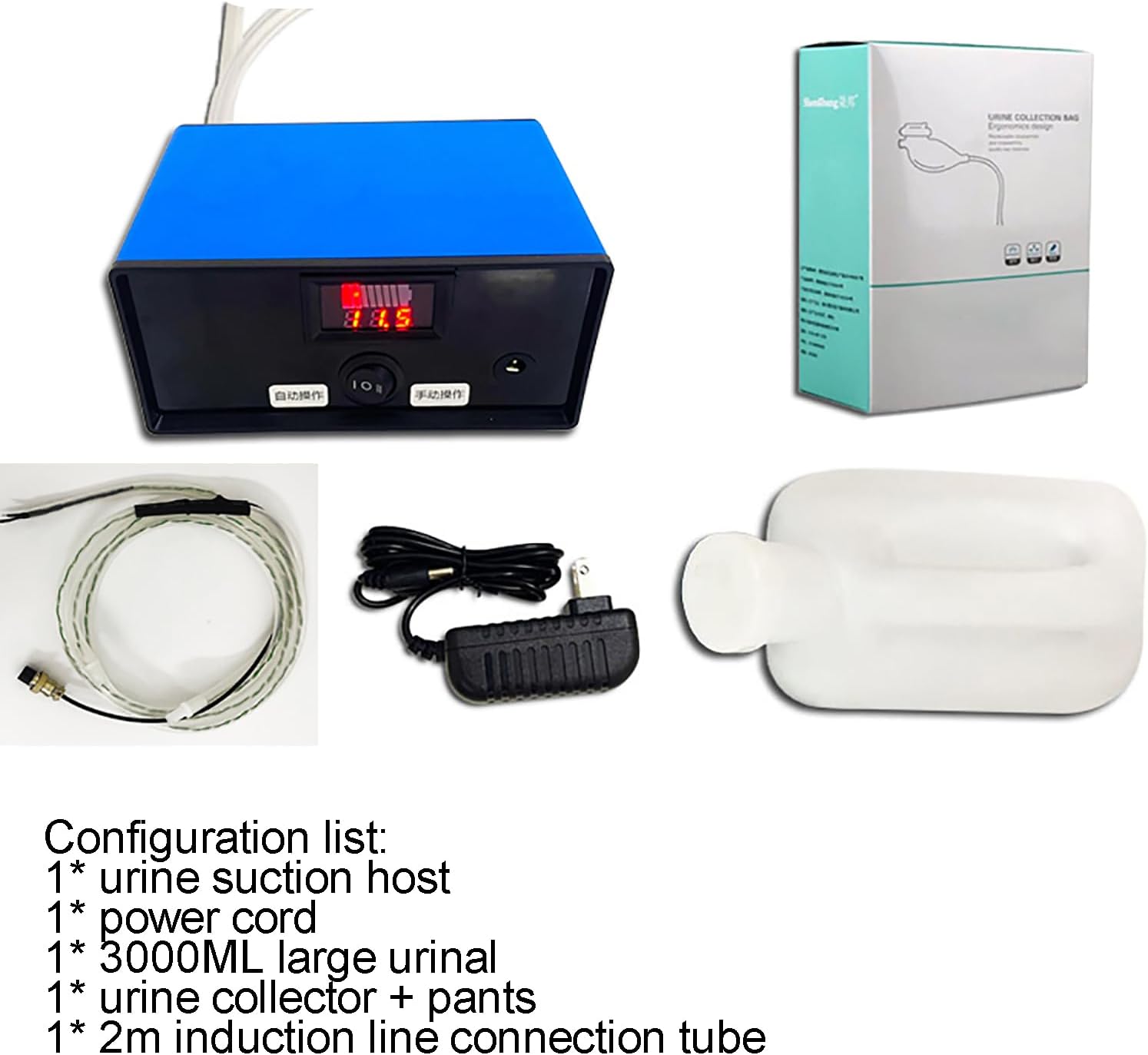 Urine Collector Electric for Women Urinal High Elastic Adjustable Waist Belt Bed Rest Anti-Leakage Design with 3000 ml Urinal