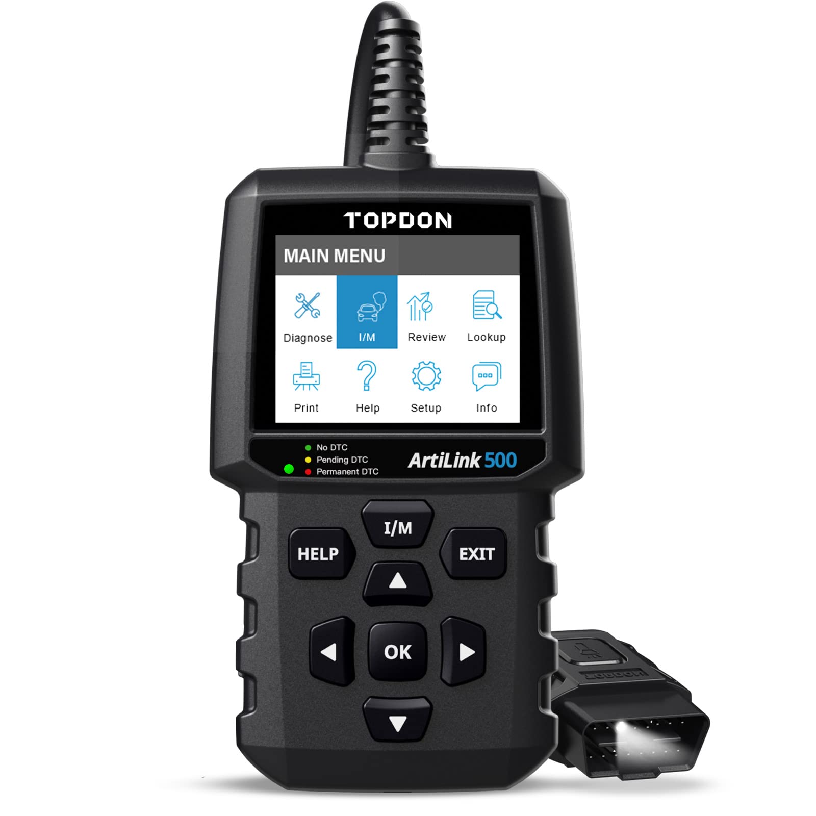 TOPDON AL500 Code Reader, OBD2 Scanner, Scanner for Car with LED Light, Vehicle OBDII Diagnostic, Re