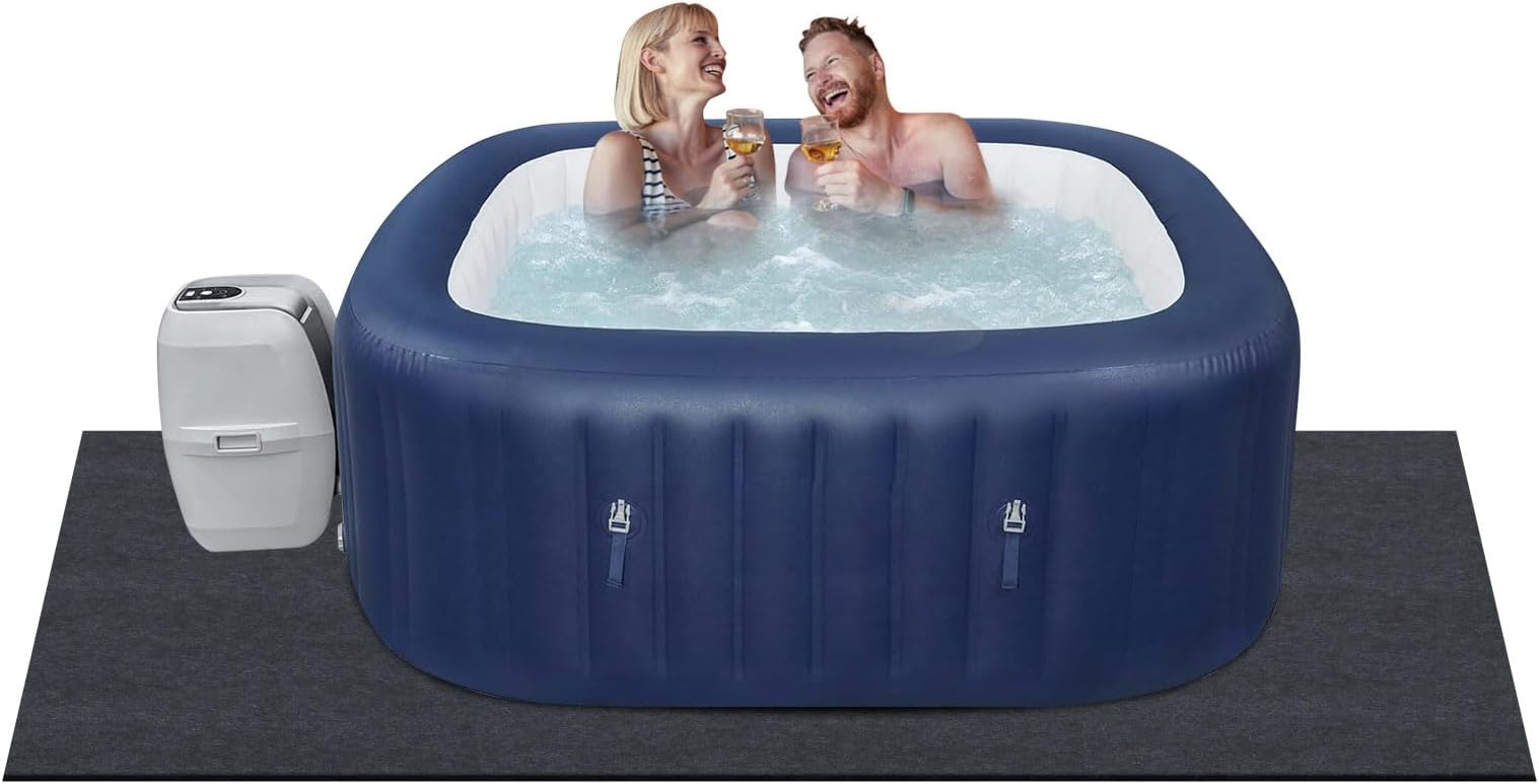 90 * 90 inch Hot Tub Pad, Inflatable Hot Tub Mat Outdoor