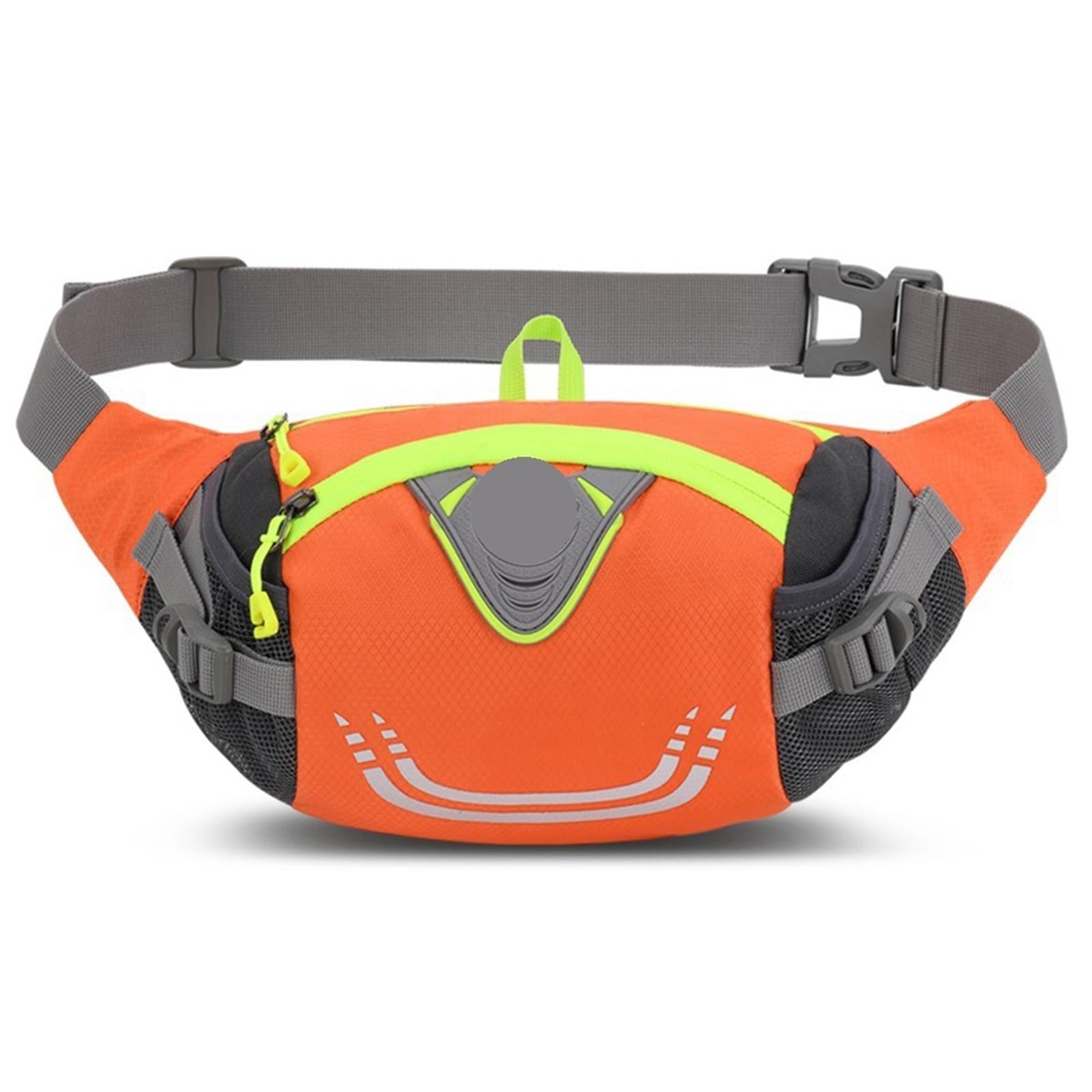 Riñoneras de Nailon for Correr, riñoneras Ligeras, elásticas, Transpirables, Alta Capacidad con Cremallera, Accesorios Deportivos para Trotar(Orange)