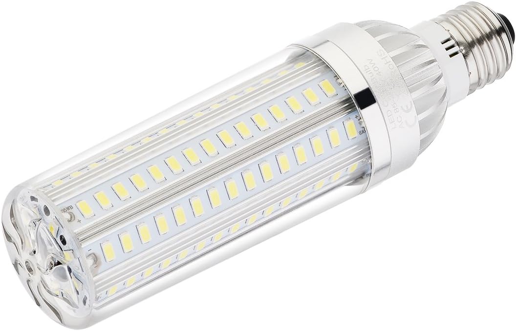 Ahevo E27 LED Corn Bulb 40W (280 Watt Equivalent) Incandescent lamp, 3800 Lumens, 360 Degree Light for Large Area Street Lamp Garage Highway Warehouse Super Bright, White, (6500K, 1 pcs)