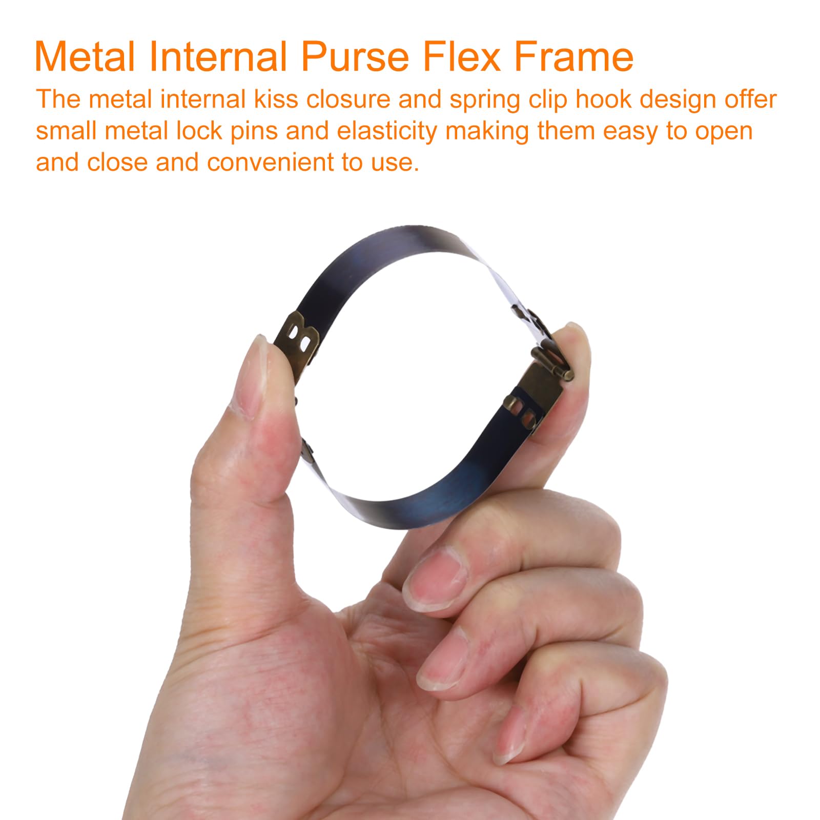 QUARKZMAN 12Pcs Marco Flexible Interno de Metal, 10cm/3.9" Marco de Monedero con Cierre de Beso, Bisagras para Bolso, Clip para Cartera, Manualidad, Costura, Fabricación de Monederos, Bronce