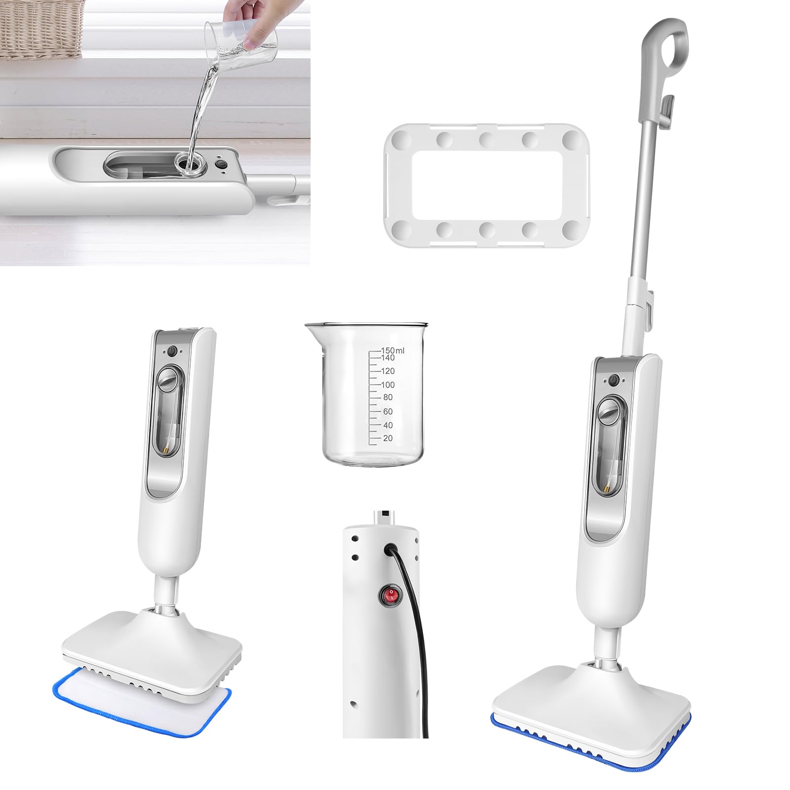 Steam Mop Tile Floor Cleaner for Floor Cleaning,Wet Dry Dust Flat Cleaning Mop Electric Mop Floor Mop with 400 ML Tank&2 Washable Mop Pads,Floor Steamer Shark Steam Mop for Hard Floor Cleaner