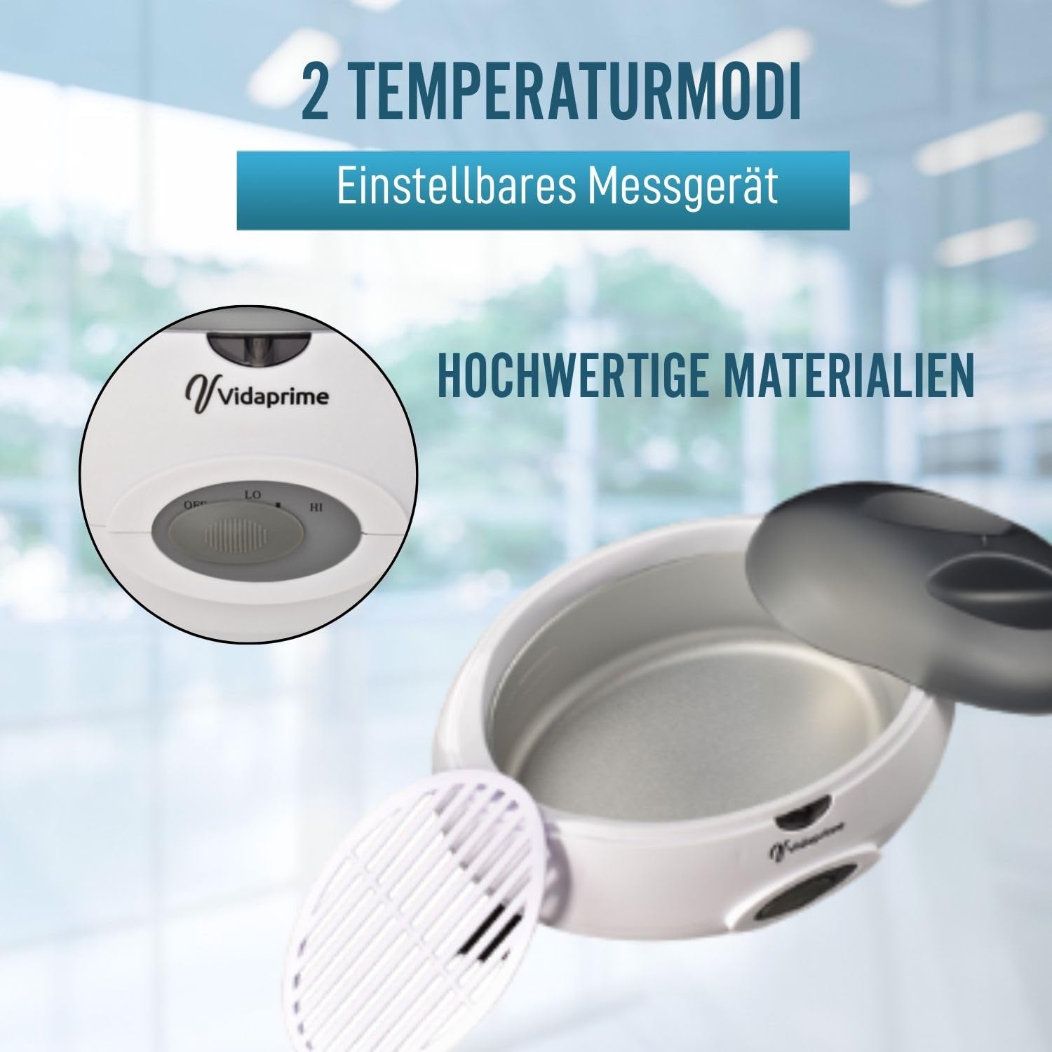 OrtoPrime Paraffinbad für Hände und Füße – 3L Wachsbad für Parafintherapie bei Arthrose & Schmerzen – Professionelles Paraffin Handbad – Parafinbad für Reha, Pflege & Thermotherapie
