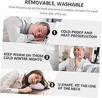 Vista 9 de Bolsa de agua caliente en forma de U con funda de punto extraíble lavable y lavable, bolsa de calor de gel de sílice para el cuidado del cuello