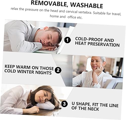 Miniatura 9 de Bolsa de agua caliente en forma de U con funda de punto extraíble lavable y lavable, bolsa de calor de gel de sílice para el cuidado del cuello y