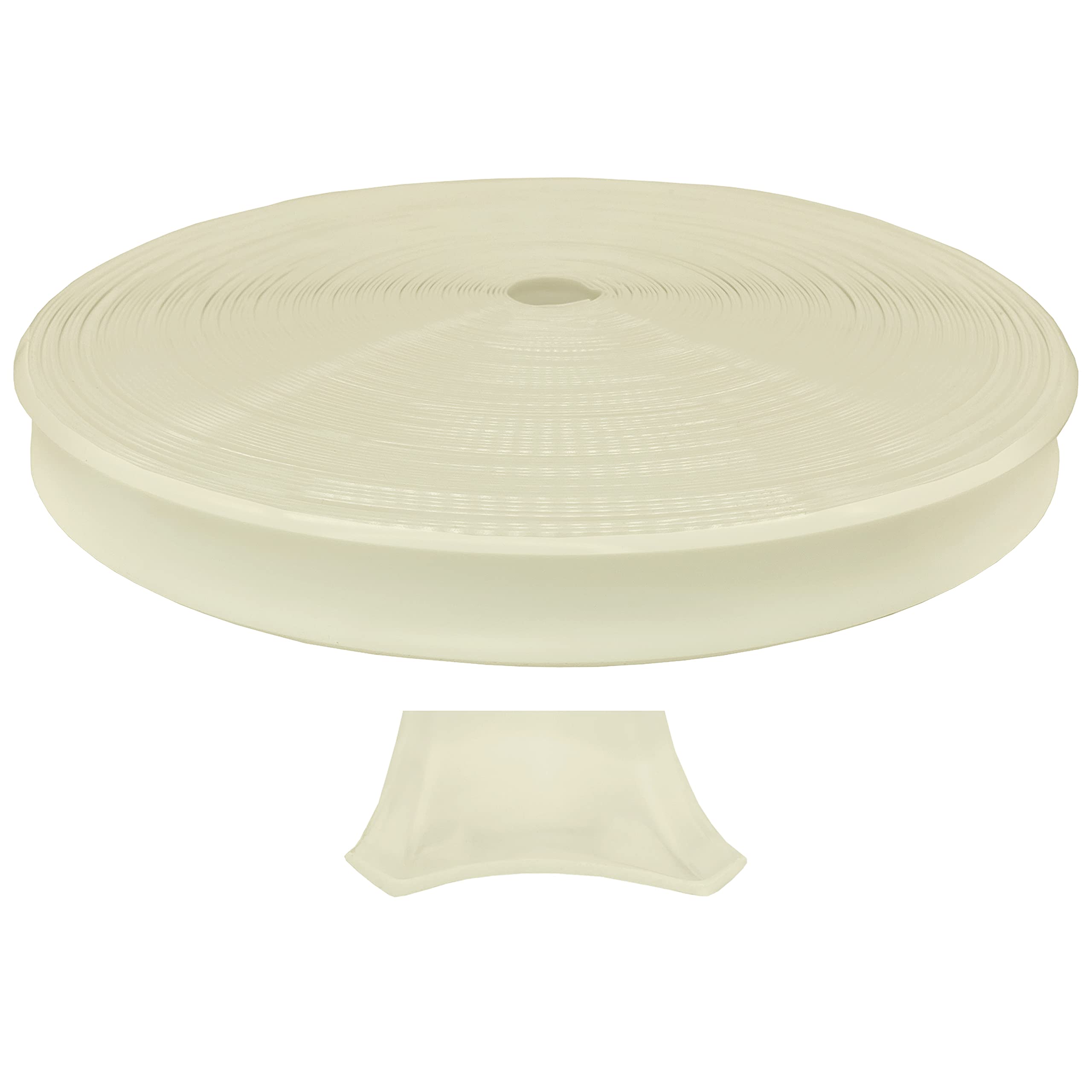 Autmotive AuthorityColonial White Vinyl 1" Insert Molding Trim Screw Cover RV Camper Travel Trailer (Colonial White (Tanish Beige), 100 ft)