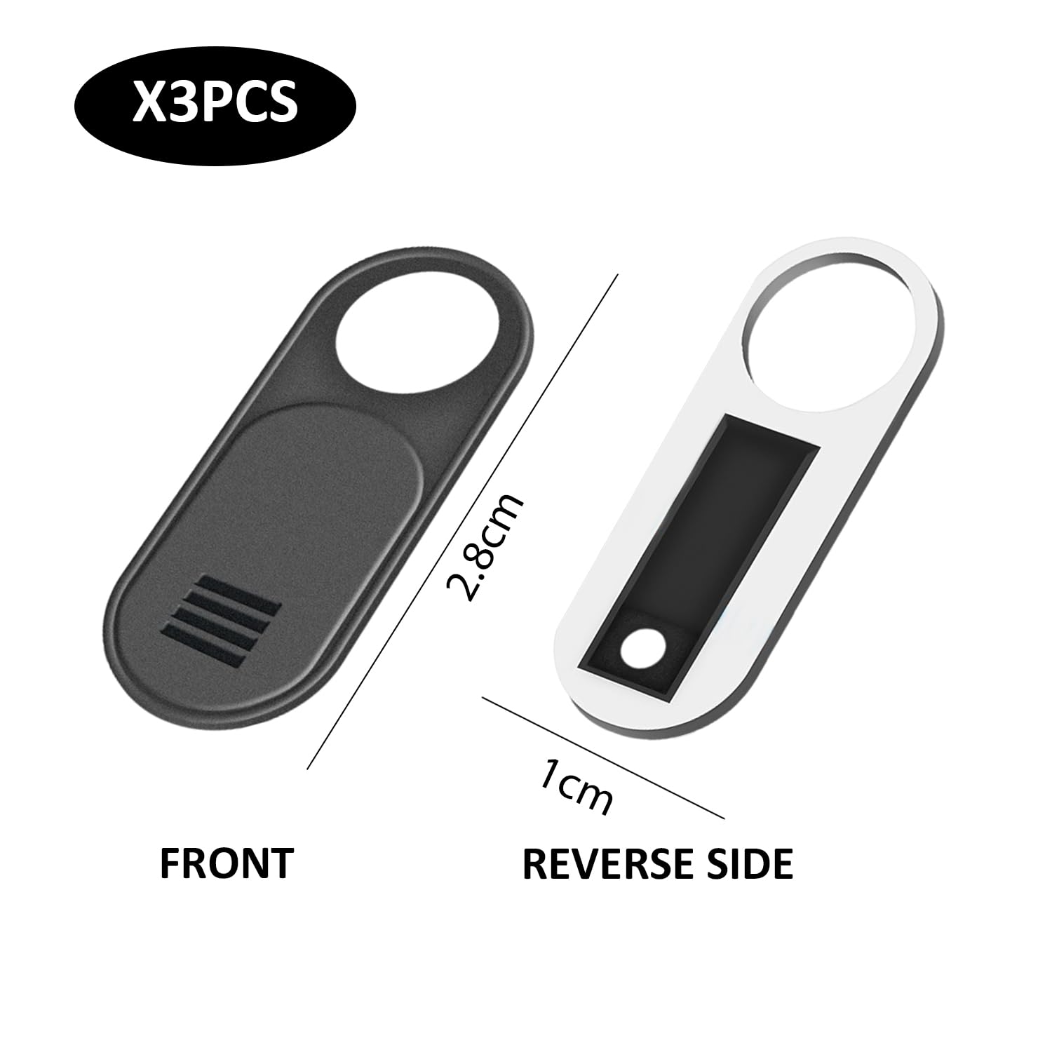 Cache Camera Telephone NyxSeat Lot De 3 Cache Webcam - Protection Vie Privée, Coulissant, Autocollant Couvercle Webcam Coulissant