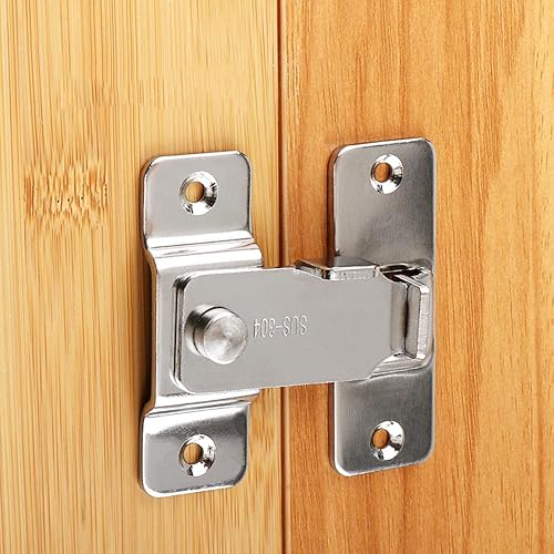 Miniatura 5 de Pestillo de cerrojo de puerta de 90 grados, cerradura de puerta de granero, hebilla de cierre de puerta de ángulo de 90 grados, pestillo de bloqueo