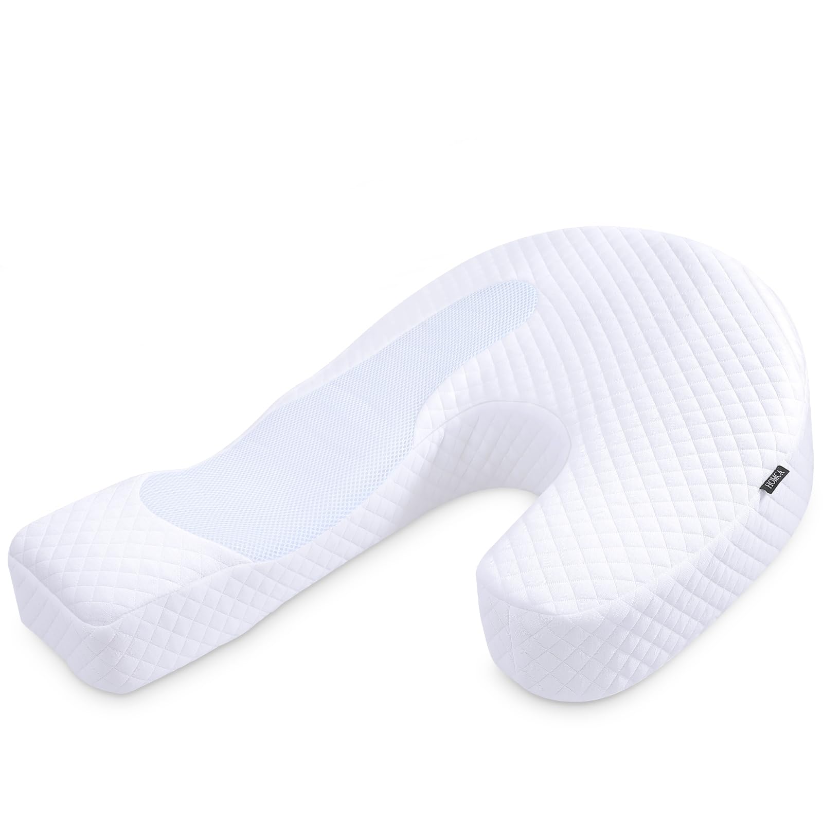 HOMCA Pillow for Side Sleeper Body Pillow for Adults Memory Foam Pillow with U-Shaped Contoured Support for Neck, Back, and Shoulder Pain Relief with Removable Washable Cover (Upgraded Version)