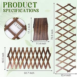 Wood Lattice Fence Panels for Outside 13.4"x78.8" Expandable Natural Wooden Wall Trellis Board Decorative Lattice Trellis Frame for Climbing Plants Vine Ivy Rose Outdoor Balcony Garden 2 Pcs Wood Lattice Fence Panels for Outside 134×788 Expandable Natural Wooden Wall Trellis Board Decorative Lattice Trellis Frame for Climbing Plants Vine Ivy Rose Outdoor Balcony Garden 2 Pcs