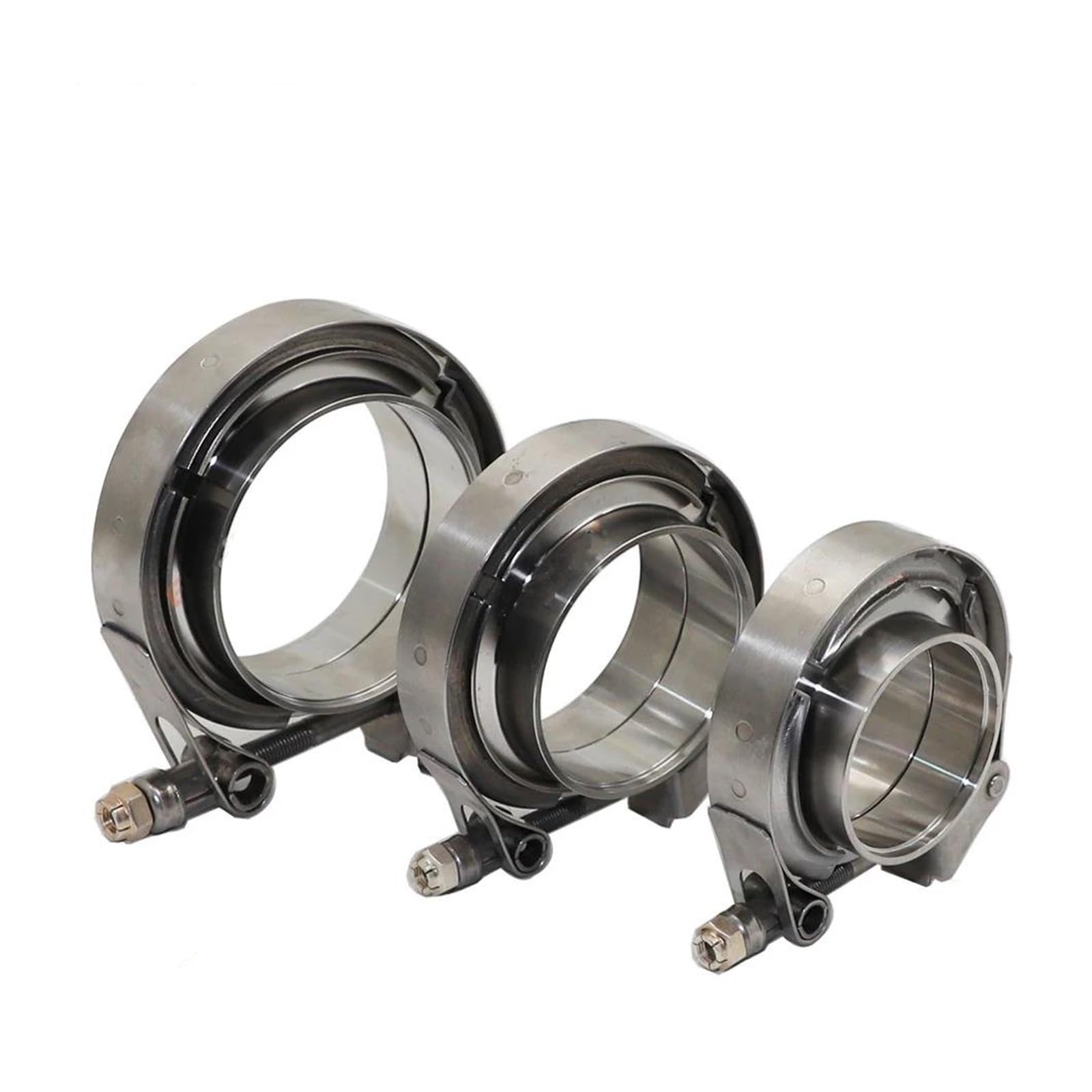 Puntas Escape Abrazadera Vband para Tubo Escape Coche Kit Abrazadera En V con Brida Macho Y Hembra Abrazadera Banda En V Liberación Rápida Acero Inoxidable 304, Turbo Silenciador(5 Inch 127mm)